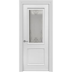 Купить Межкомнатная дверь эмаль Лайн 3/2 Багет белая остеклённая 1