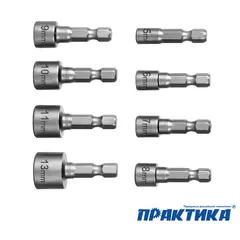 Набор головок ПРАКТИКА 5, 6, 7, 8, 9, 10, 11, 13 мм, серия Мастер (775-709)