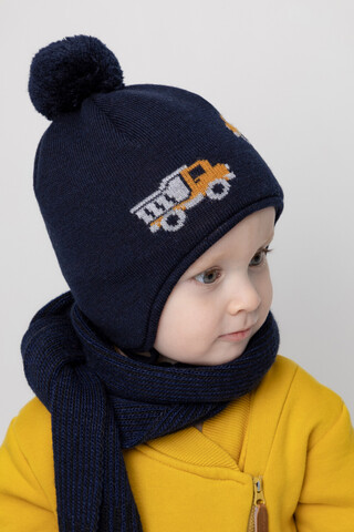 шапка  для мальчика  КВ 20309/ш/темно-синий