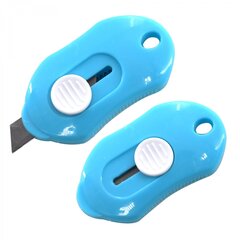 
          Нож канцелярский Alingar, 9 мм, детский мини, с механической фиксацией лезвия, цветной пластик. корпус 6 см, ассорти, неон, ПЭТ с европодвесом