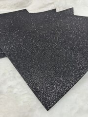 Фоамиран глиттерный 2 мм, А4, цвет - черный - 5 штук