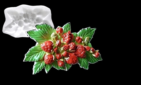 Силиконовый молд Композиция Ветка малины