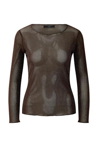 Oui Лонгслив с блестящей эластичной сеткой
