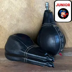 Кожаный чёрный Premium чехол для груши силомера Junior