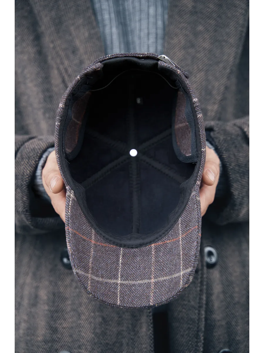 Кепка утепленная с ушками драповая