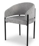 Стул НИКОЛЬ цвет REEF 08 Светло-серый, ткань/ черный каркас