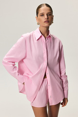 Шорты из хлопка в полоску на тонкой резинке KOS Розовый