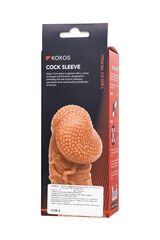 Телесная закрытая насадка с венками Cock Sleeve Size L - 17,6 см. - 