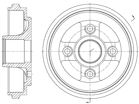 Барабан тормозной G-brake  GD-06484 (не ABS)