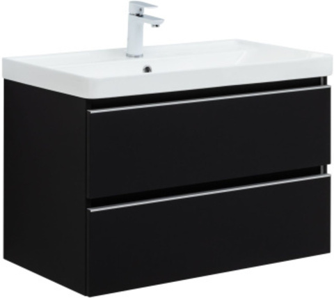 Aquanet 329597 Тумба Вега 80 2 ящ. цв.черный (329597)