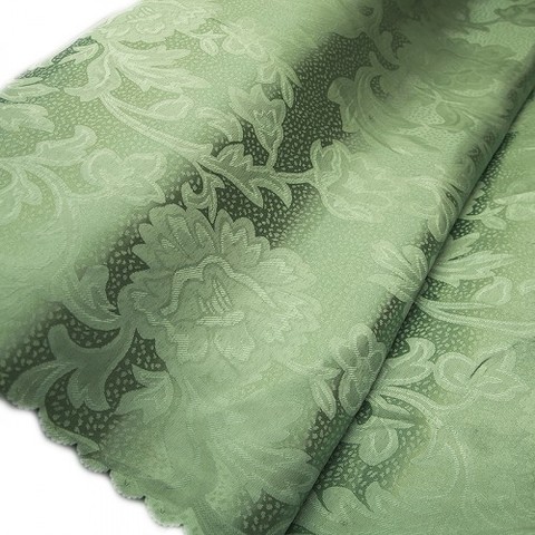 Портьерная ткань 150 см 28 цвет зелёный вензель