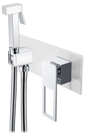 Boheme Q 147-WCR Гигиеническая лейка со смесителем, цвет: белый,хром