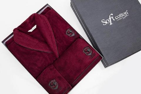 Набор LUXURE мужской махровый халат с полотенцем  SOFT COTTON Турция