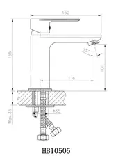 Смеситель для раковины HAIBA HB10505 хром
