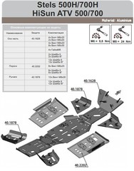 Защита порогов для STELS 500H/700Н 2012-/HISUN ATV 500/700 2012- STORM 2202