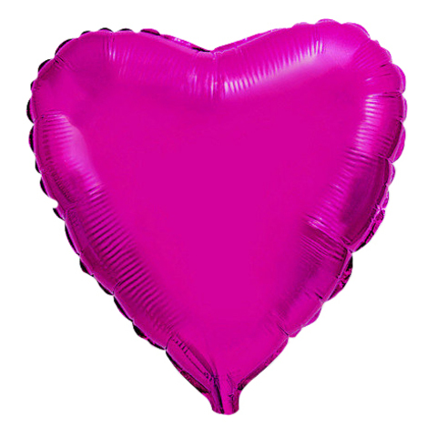 Шар-сердце лиловый, 45 см