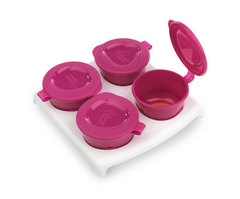 Набор контейнеров с гибким дном для замораживания питания.В наборе:4 контейнера, под (бирюзовый)