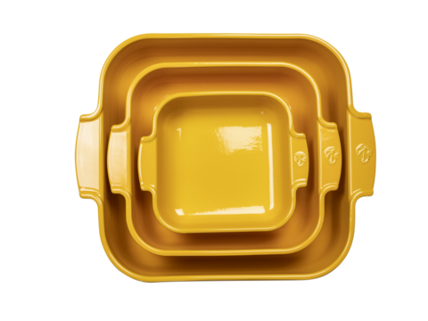 Квадратное керамическое  блюдо для запекания, шафраново-желтое, артикул 61463