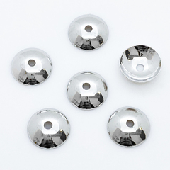 Шапочка, цвет серебро (родий), размер 8 мм, цена за 10 шт