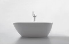 BelBagno BB80-1700 Отдельностоящая, овальная акриловая ванна в комплекте со сливом (донным клапаном) цвета хром, без перелива 1700x830x570 фото