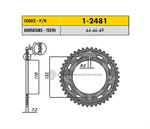 Звезда ведомая Sunstar 1-2481-49 JTR895 JTR895-49