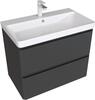 Aquanet 330468 Тумба Эмбер 80 2 ящ. цв.черный матовый (330468)