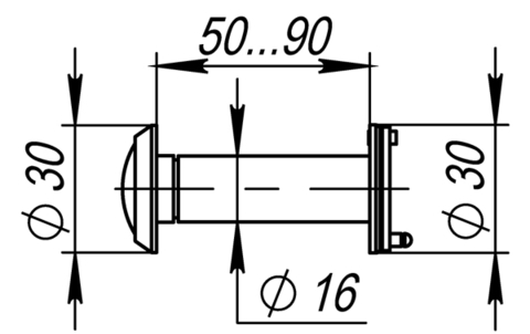 DVZ3, глазок, Fuaro (Фуаро) 16/200/50x90 (оптика пластик, угол обзора 200) AB Бронза