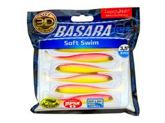 Виброхвост LUCKY JOHN Basara Soft Swim 3D, 3.5in (89 мм), цвет PG04, 6 шт.