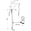 Delabie 2520TEP Механический смеситель EP  для раковины,В.85, Д.135 тяга+слив, сплошная рукоятка