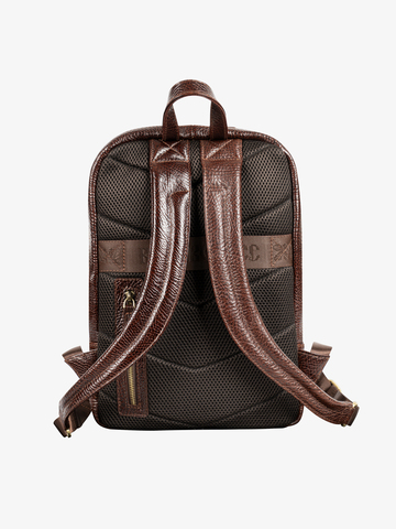 Кожаный рюкзак-компактный вишнёвого цвета / Распродажа