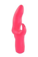 Розовый вибратор со стимулятором клитора MATES FANTASY RECHARGE VIBRATOR - 17 см. - 