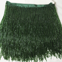 Купить оптом бахрому из стекляруса Emerald зеленую в интернет-магазине