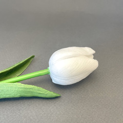 Тюльпаны искусственные, как живые, Белые, латексные (силиконовые), 34 см, букет из 9 штук.