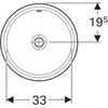 Geberit VariForm 39 500.744.01.2 Раковина с установкой под столешницу круглой формы, D1=33 см, без отв. под смеситель, с отв. перелива