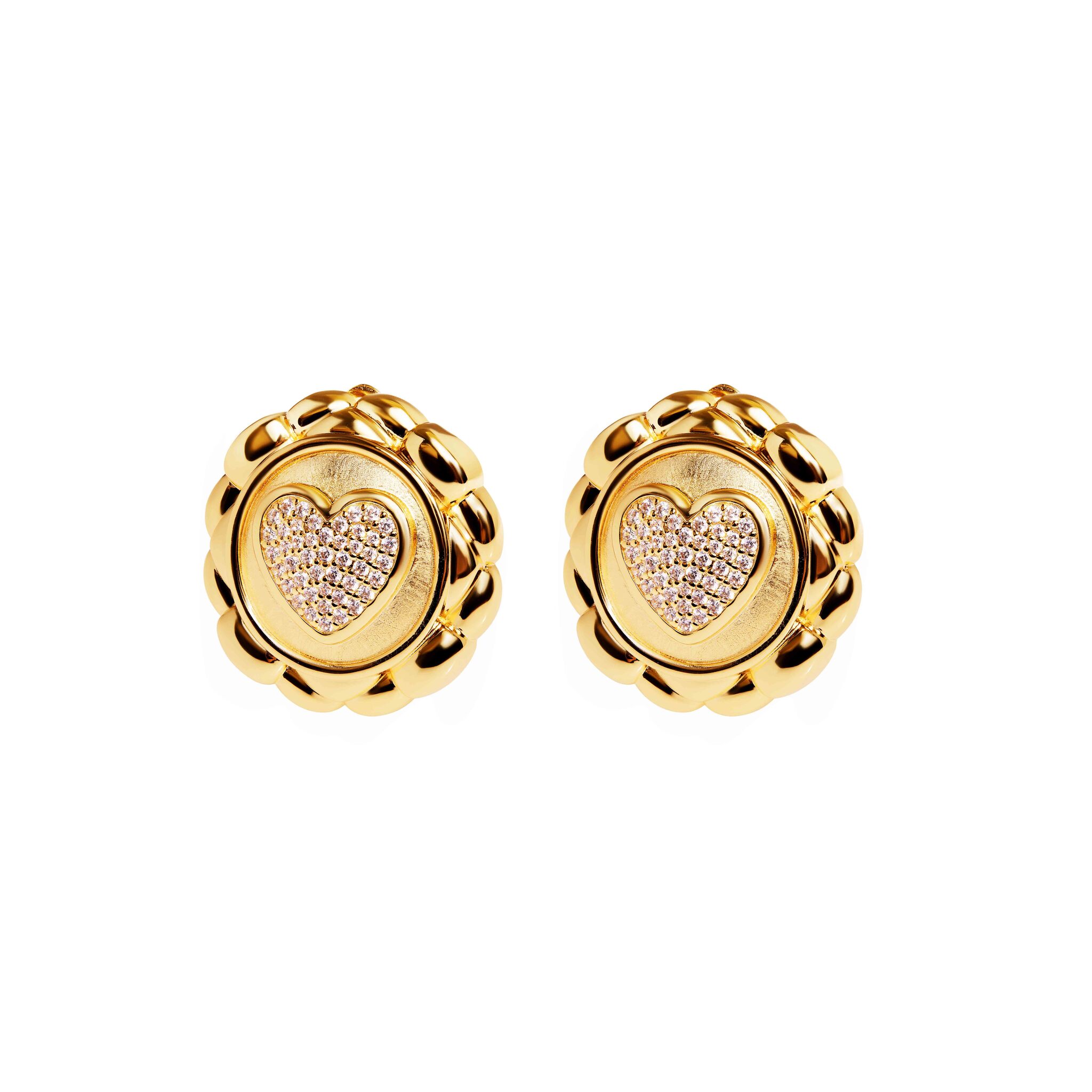 

Клипсы Clear Hearted Honours Earrings - Gold