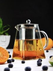 Квадратный заварочный стеклянный чайник с фильтром, 750 мл