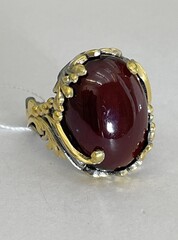 Амелия-гранат (кольцо из серебра с позолотой)