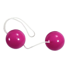 Фиолетовые вагинальные шарики на мягкой сцепке - 