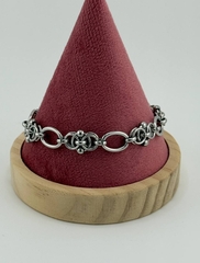 Браслет цепь крупная оригинального плетения цвет серебро / золото