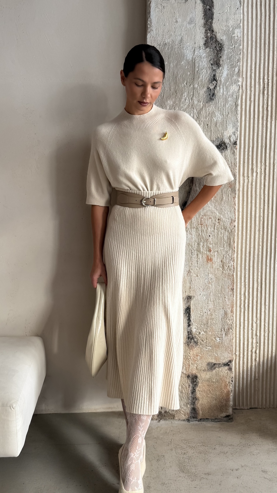 Трикотажный костюм с юбкой и джемпером