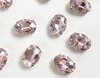 Стразы пришивные стекло в оправе, р. 14х10 мм, светло-розовый