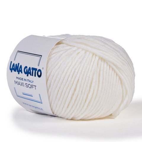 Пряжа Lana Gatto Maxi Soft 10001 белый