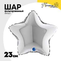 
          Шар фольгированный Звезда 23 см (Серебряный)