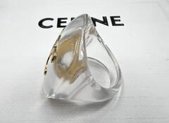 Крупное кольцо печатка из акрила CELINE lux