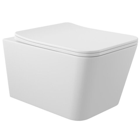 Aqueduto MAC0120 AQD MACIO Унитаз подвесной 520*370 безободковый, сиденье с микролифтом, белый матовый