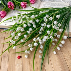 Ландыши искусственные из мягкого пластика, реалистичные, высота регулируется 35-44 см, набор 2 букета.
