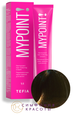 Перманентная крем-краска для волос Mypoint 6.113 Темный блондин матовый Tefia, 60 мл