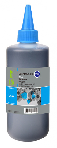Чернила Cactus CS-EPT6642-250 T6642 Голубой / Cyan 250мл для Epson L100/L110/L120/L132/L200/L210/L222/L300/L312/L350/L355/L362/L366/L456/L550/L555/L566/L1300