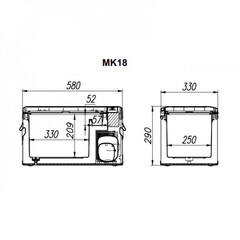 Компрессорный автохолодильник Alpicool MK18 (12V/24V/220V, 18л)