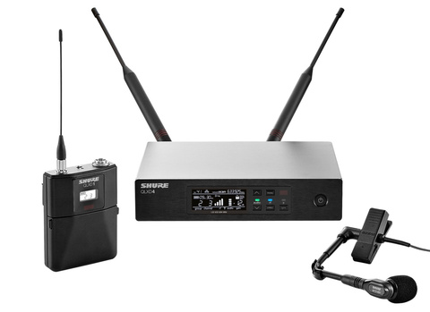SHURE QLXD14E/98H G51 радиосистема с поясным передатчиком и инструментальным микрофоном WB98H/C для духовых инструментов